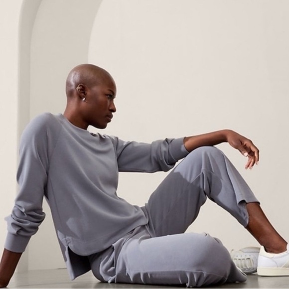 Athleta Pants - Athleta Seasoft Crewneck & Wide-Leg Pants in color coastline blue size XS